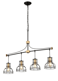 Dining Room Light Fixture Chandelier Over Table, 40-Inch Hanging For Farmhouse Linear Chandeliers,4-Light Kitchen Island Lighting,Matte Black And Matt