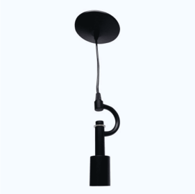 Satin Black Pendant Light Fixture For 3 Lights, Vintage Ceiling Hanging Light Fixture With Fabric Cord For Home Lightning