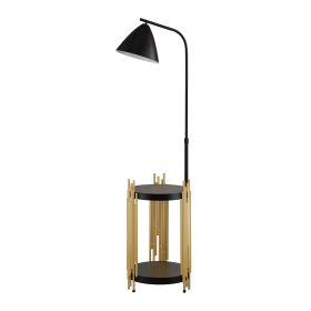 Luxury Shelves Floor Lamp For Living Room With Metal Lampshade, Standing Lamp Tall Industrial Floor Lamp Reading For Bedroom, Office E26 No Included B